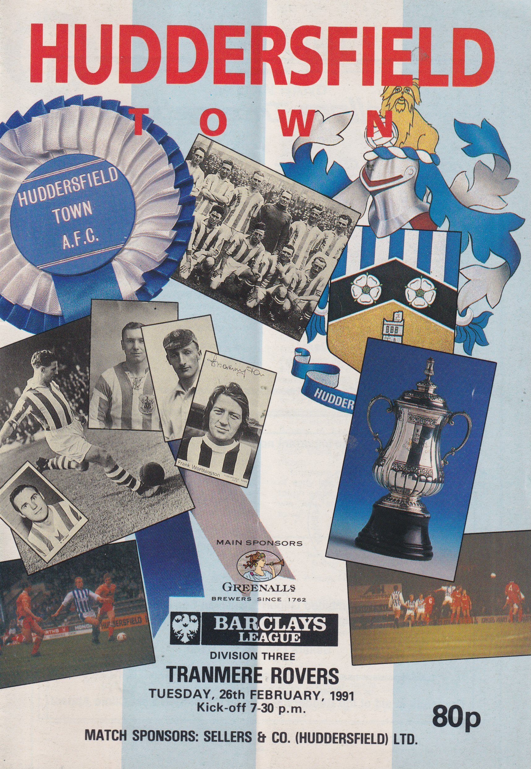 Huddersfield Town v Tranmere Rovers match programme